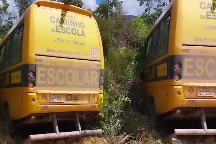 Falha mecânica provoca acidente com ônibus escolar em Rio de Contas