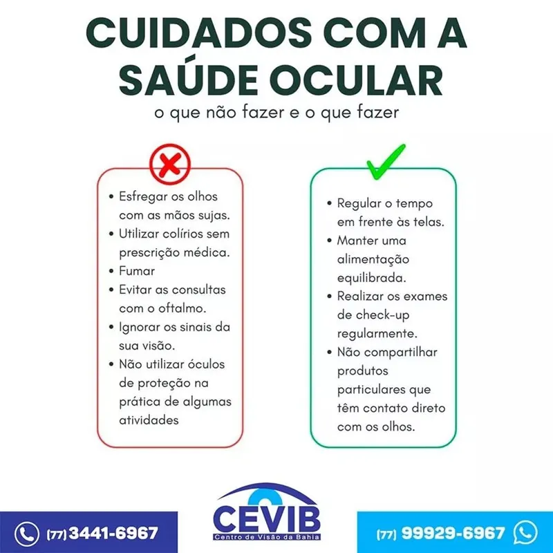 Cevib relaciona dicas para manter o cuidado com a saúde visual em dia