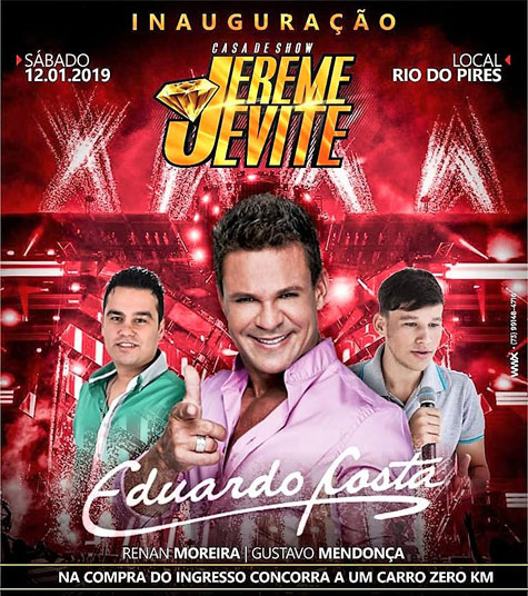 Rio do Pires: Empresário aplica golpe e foge com dinheiro de ingressos para show de Eduardo Costa