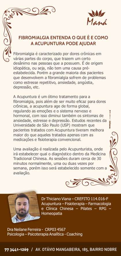 Faça acupuntura na Clínica Maná em Brumado