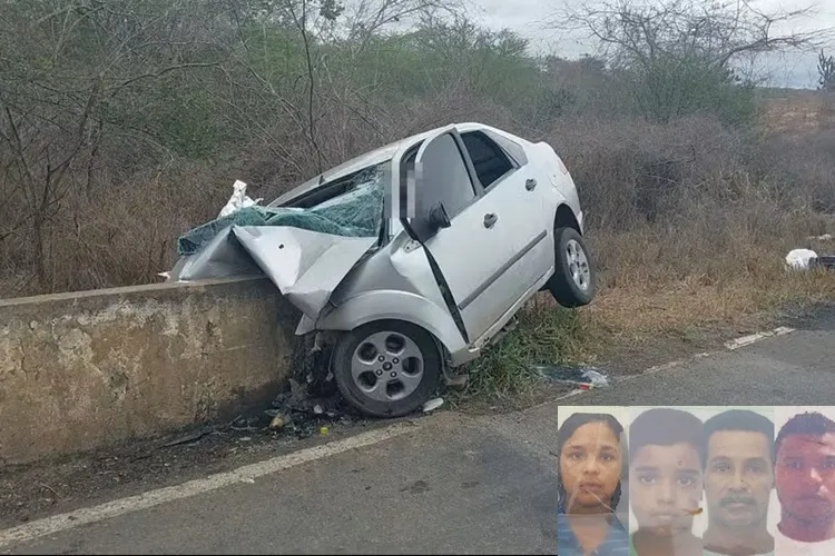 Quatro pessoas da mesma família morrem após acidente de carro na BA-026