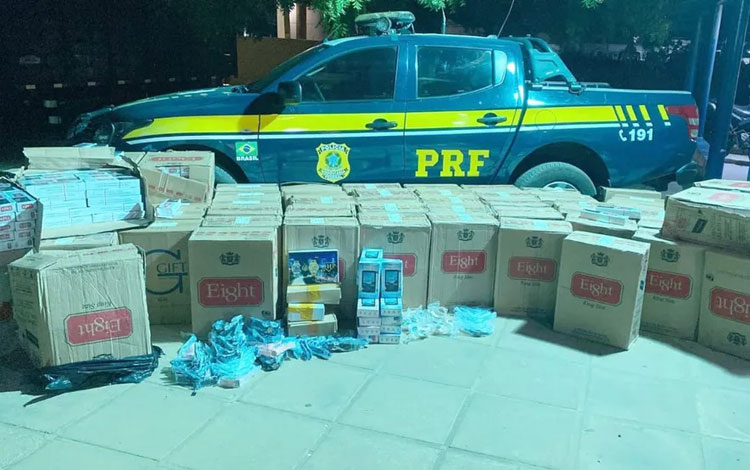 Homens são detidos em Juazeiro com 30 mil maços de cigarros e eletrônicos