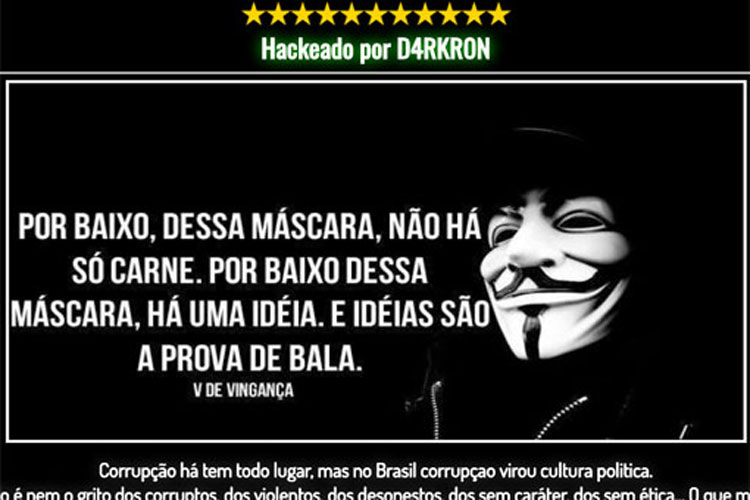 Site da prefeitura de Brumado é hackeado