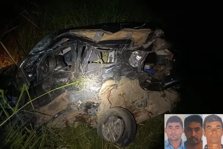 Três homens morrem após batida entre carro e caminhonete na BR-242 em Cristópolis