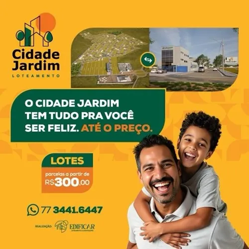 Loteamento Cidade Jardim: Última etapa com lotes com parcelas a partir de R$ 300