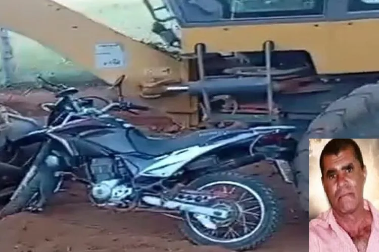Idoso de 65 anos morre após acidente entre máquina pesada e moto em Pindaí