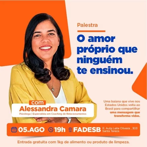 Brumado recebe palestra gratuita sobre autoconhecimento e amor próprio