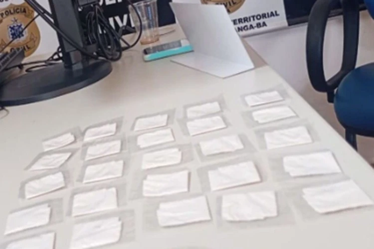 4ª CIPM intercepta encomenda com 25 pacotes de cocaína em Ibipitanga