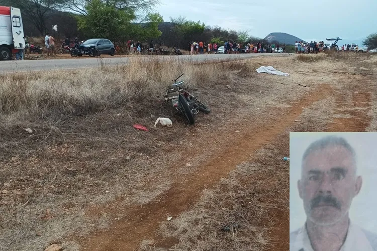 Idoso de 66 anos morre em acidente entre moto e caminhonete na BA-148 em Dom Basílio