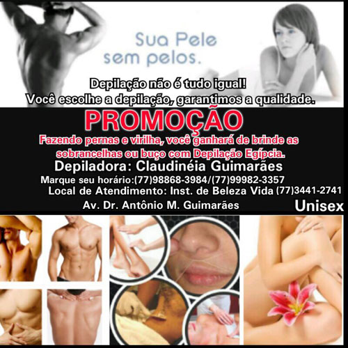 Tem promoção de depilação no Instituto de Beleza Vida em Brumado
