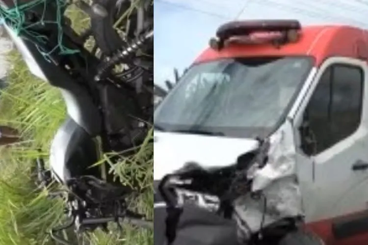 Jovem morre após colisão frontal entre moto e ambulância em Itabuna