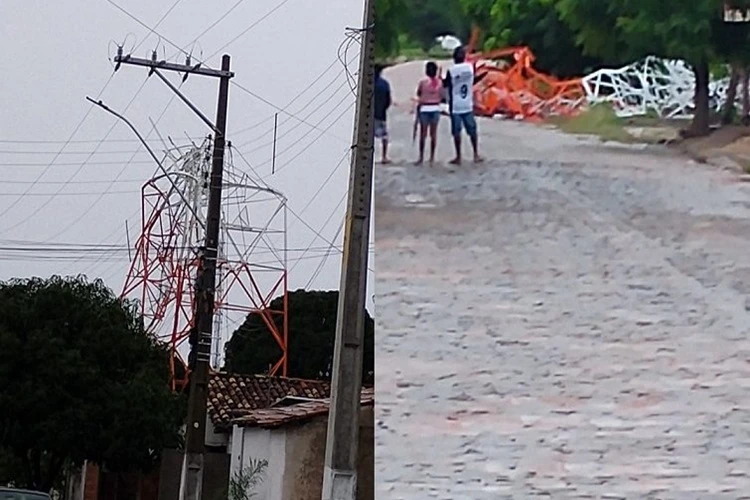 Torre da Claro desaba na zona rural de Sebastião Laranjeiras e assusta moradores