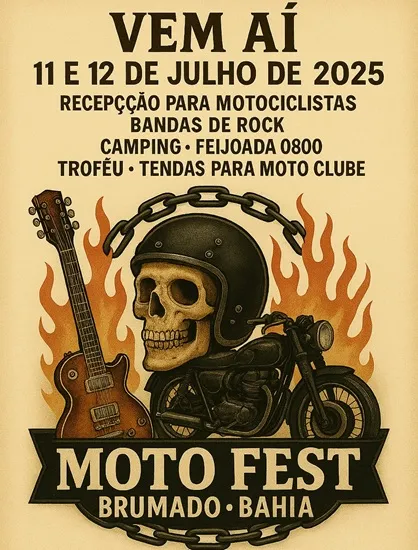 Moto Fest reunirá apaixonados por motocicletas na cidade de Brumado