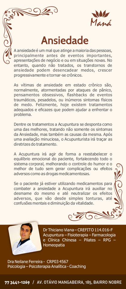 Clínica Maná - Ansiedade