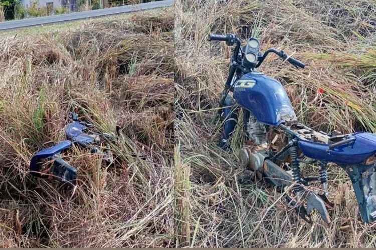 17º BPM recupera moto furtada parcialmente desmontada na zona rural de Pindaí