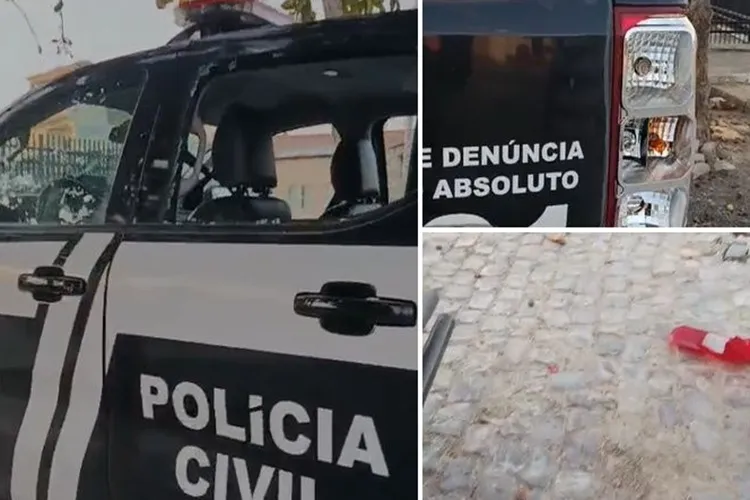 Homem é preso após quebrar vidro e lanterna de viatura da Polícia Civil em Carinhanha