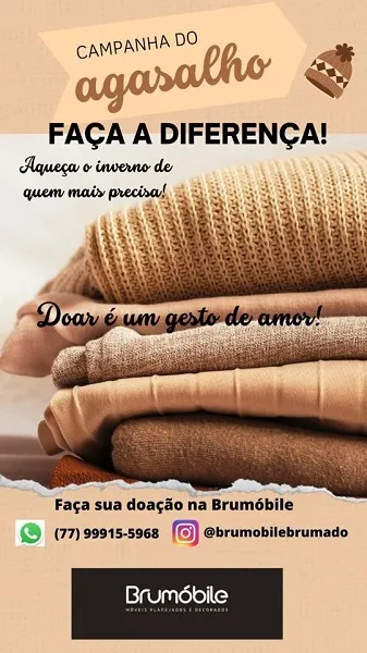 Campanha do Agasalho acontece durante todo mês de julho em Brumado
