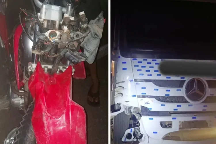 Motociclista que fazia zig zag na BA-262 morre após colisão com caminhão em Brumado