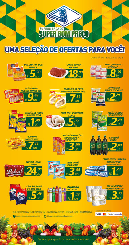 Confira as promoções no Supermercado Super Bom Preço em Brumado