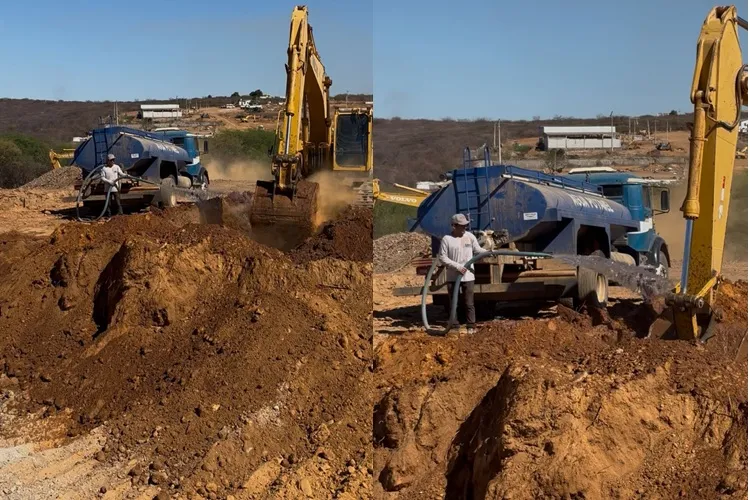 Brumado: Após apelo popular, prefeitura ameniza poeira nas obras do Minha Casa, Minha Vida