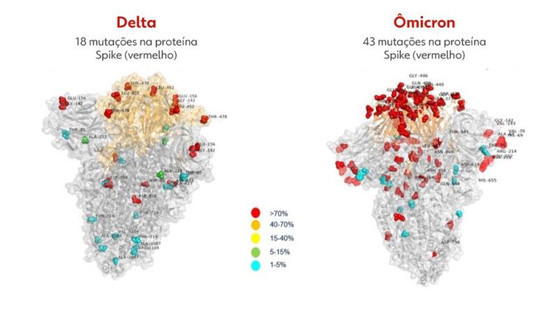 Ômicron: 1ª imagem revela mais que dobro de mutações que da variante delta de Covid-19