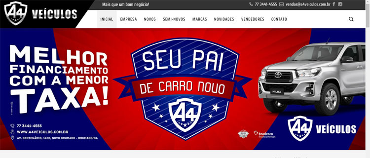 Brumado: Novo site da A4 Veículos permite interação direta com vendedores