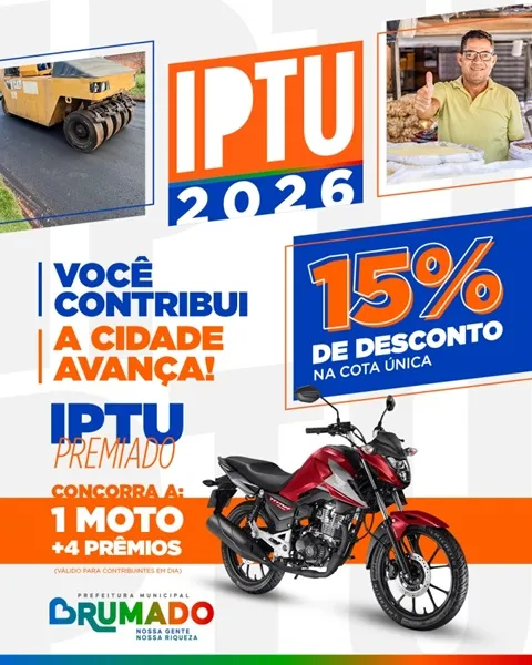 Prefeitura de Brumado promove campanha para incentivar pagamento do IPTU 2026