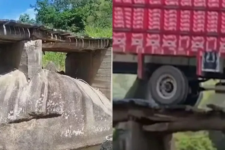 Ponte entre Bahia e Minas Gerais é interditada por riscos de desabamento