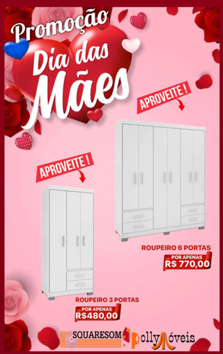 Squaresom e Polly Móveis com show de ofertas para o Dia das Mães em Brumado