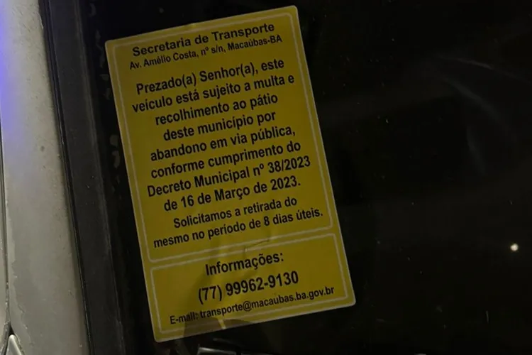 Prefeitura de Macaúbas inicia retirada de veículos abandonados das vias públicas