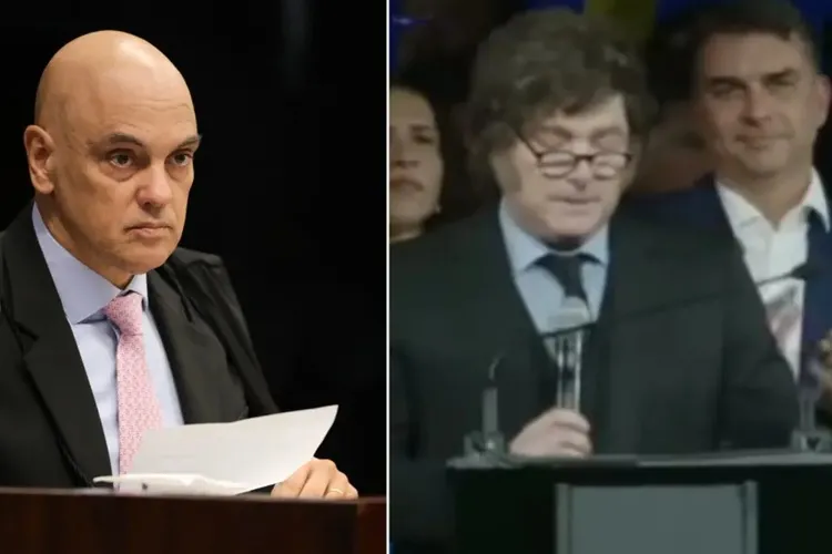 Javier Milei chama Alexandre de Moraes de 'lixo careca' em evento de Flávio Bolsonaro