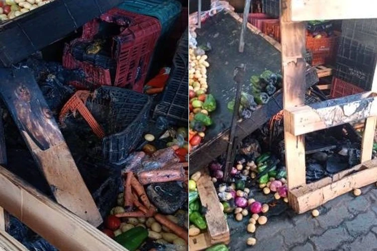 Briga entre comerciantes da Feira Livre de Guanambi com incêndio em barraca