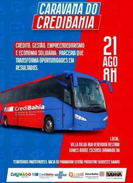 Caravana do CrediBahia será realizada em Brumado nesta quinta-feira (21)