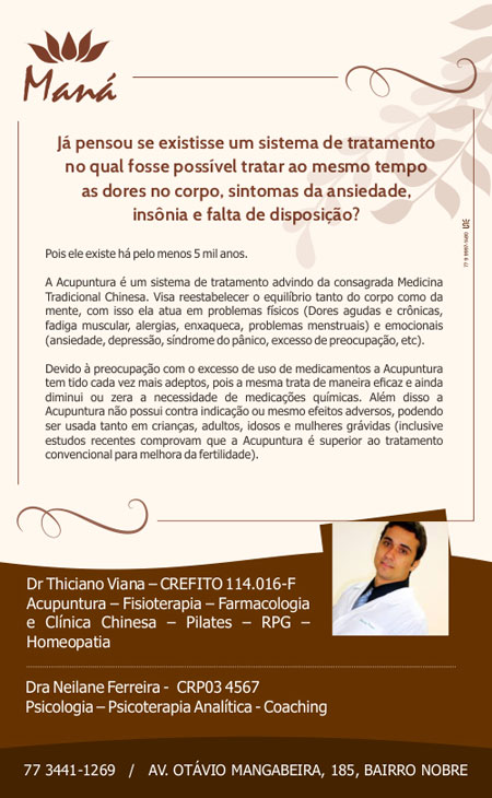 Clínica Maná o melhor tratamento para o seu bem estar