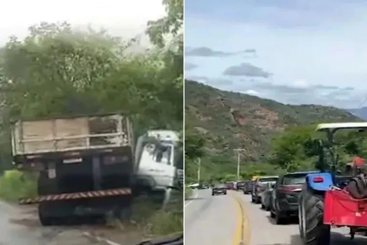 Acidente com carreta trava BA-148 entre Livramento de Nossa Senhora e Rio de Contas