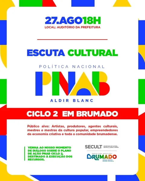 Brumado promoverá Escuta Cultural da Política Nacional Aldir Blanc