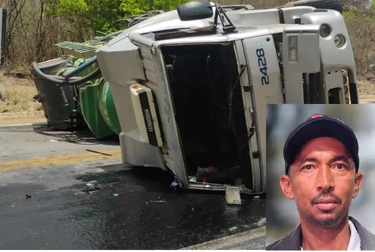 Homem de 51 anos morre após caminhão de empresa capotar na BR-030 em Guanambi