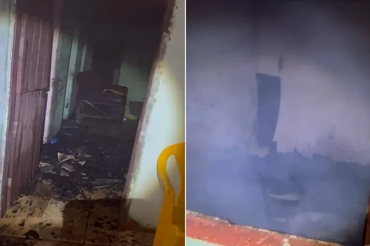 VÍDEO: Filho é detido após atear fogo na casa dos próprios pais em Riacho de Santana