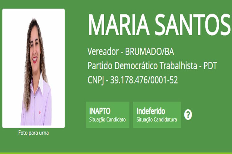Eleições 2020: Candidata a vereadora Maria Santos tem candidatura indeferida em Brumado