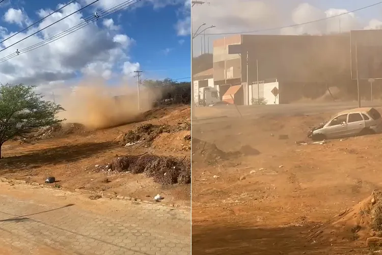VÍDEO: Carro sai da pista, capota e levanta grande nuvem de poeira na BA-148 em Brumado