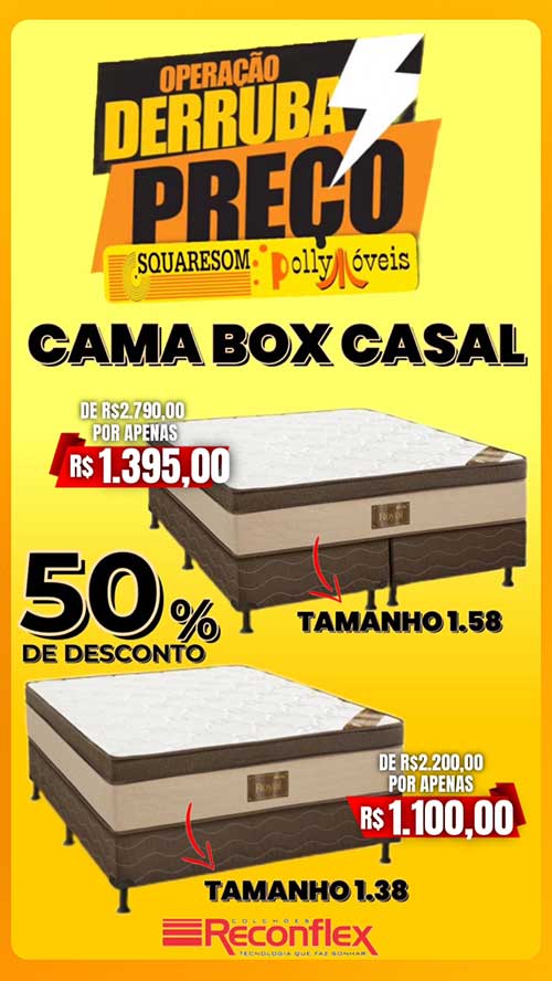 'Derruba Preço' é só na Squaresom e Polly Móveis em Brumado