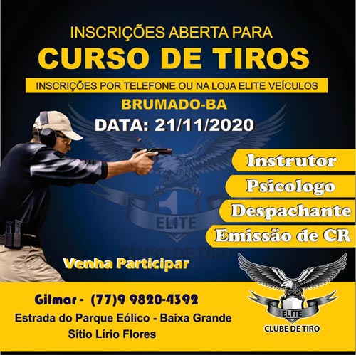 Curso de tiros será ministrado em Brumado com direito a certificação