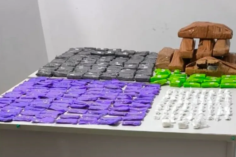 Cão farejador encontra drogas dentro de ônibus em operação da Cipe Chapada