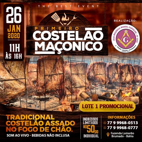 Loja Maçônica Manoel Carvalho promoverá I Costelão Maçônico de Brumado