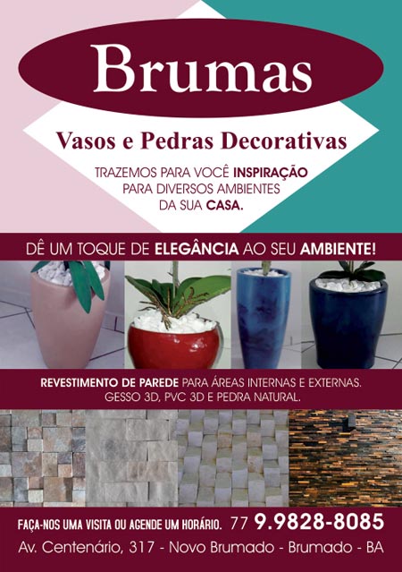 Conheça os vasos e pedras decorativas da loja de decoração Brumas