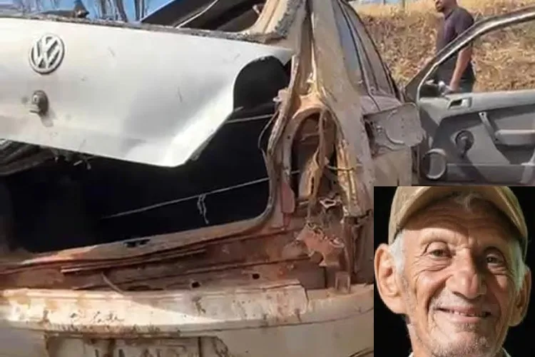 Urandi: Carro capota na pista molhada e mata idoso de 80 anos na BA-263