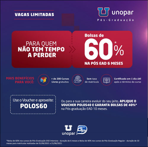 Pós-graduação com descontos exclusivos é na Unopar de Brumado