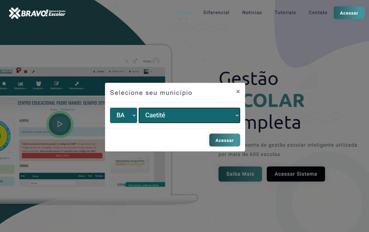 Sistema Bravo de gestão escolar de aulas remotas chega a Caetité