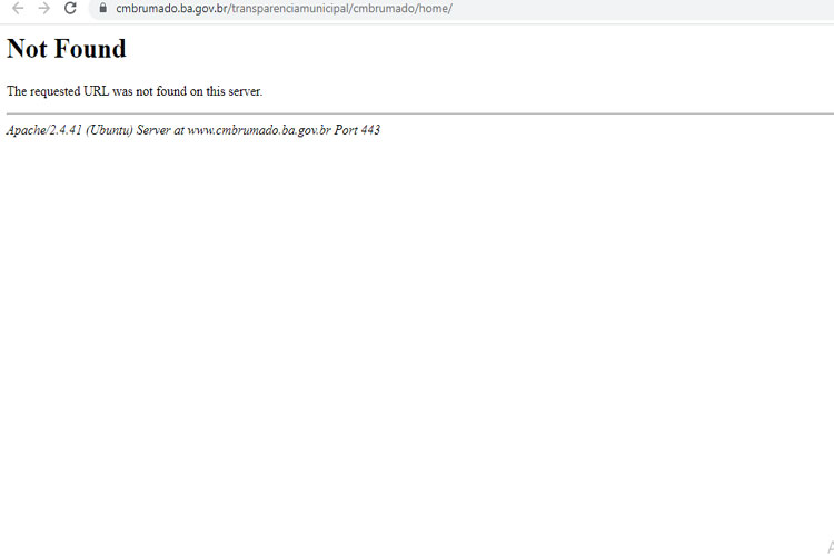 Sem transparência: Site da Câmara de Brumado continua fora do ar