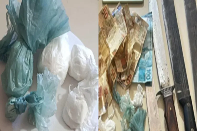 Homem tenta esconder objeto ao ver a PM e acaba preso com cocaína e facas em Seabra